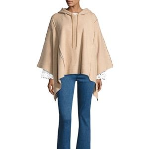 See by Chloe Hooded Rib-Knit Poncho Sweater